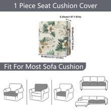 1pc Outdoor Bodhi Leaf Sofa Cushion Cover, All Season Sofa Dust Cover, Modern Farmhouse Style, Scratch & Stain Resistant, Machine Washable, Suitable For Living Room, Bedroom, Study, Balcony, Patio