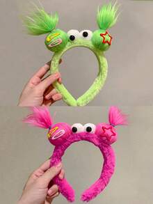 新款秋冬丑娃娃发箍，怪异耳朵可爱发带，女士多巴胺卡通毛绒趣味头饰，发箍，发圈头带，头饰 - 彩色 - 查看 16