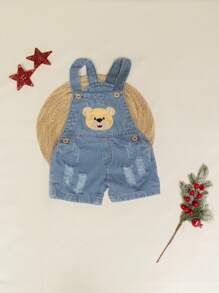 Jardineira Macacão Short Jeans Moda Infantil Menino Baby