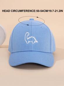1 pieza Gorra de béisbol con dinosaurio para niños, ajustable, de perfil bajo y sin estructura, con bordado de rostro, gorra de béisbol, sombrero de sol para exteriores y camionero