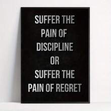 Moderne Kunst Leinwand Poster - Motivierendes Fitnessstudio Zitat Wandkunst - Ideales Geschenk für Schlafzimmer, Wohnzimmer, Flur, wahlweise mit Rahmen