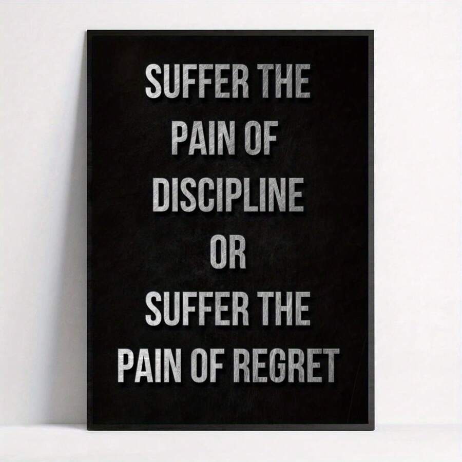 Moderne Kunst Leinwand Poster - Motivierendes Fitnessstudio Zitat Wandkunst - Ideales Geschenk für Schlafzimmer, Wohnzimmer, Flur, wahlweise mit Rahmen