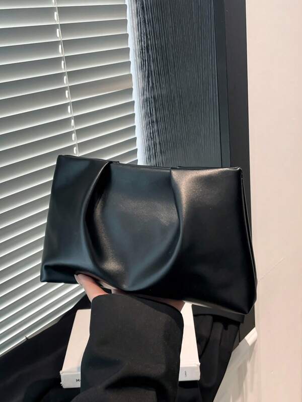 Borsa a clutch di colore unito alla moda, borsa a nuvola plissettata, borsa busta casual, borsa cosmetica, borsa accessorio da viaggio, borsa da viaggio, borsa da toilette, pochette portaoggetti