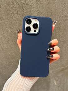 1pc Navy Blue Solid Color TPU Phone Case, Suitable For IPhone 16 Pro Max, 11/12/13/14 Plus, 7/8 Plus, XR/7/8 Plus, 15 Pro Max, Anti-Fall Protective Cover Waterproof Shockproof Scratch Resistant
