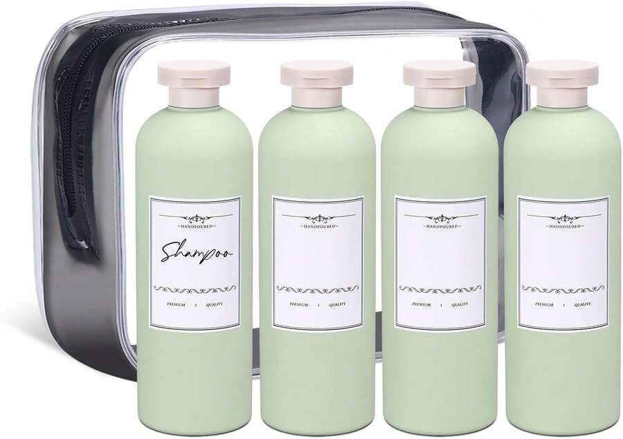 Bottiglie da viaggio, bottiglie di shampoo da riempire, HDPE a prova di perdite, contenitore da viaggio per shampoo, shampoo, creme, lozioni, articoli