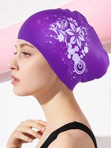 Women Long Hair Swim Cap, Silicone Swim Cap With Ear Protection, Swimming Cap For Long Hair, Suitable For Men & Women, Special Design Waterproof Slip-Resistant Long Hair Swim Cap For Adults, Beach Essentials, Beach Accessories, Pool Float - Multicolor - View 15