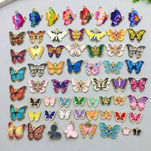 10/20/30/50/60pcs Bohemian Butterfly Pendant Set, Alloy Enamel Pendant Assortment For Jewelry Making, DIY Craft Materials, Suitable For Making Keychains, Earrings, Bracelets, Necklaces - No Plating, Various Butterfly Shapes - Accessories - View 1