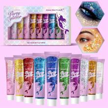 MISS FACTORX 10 Colors Glitter Sequins, Self-Adhesive Face Jewels, Suitable For Body, Face & Hair, Fit For Festival, Party, Cosplay - Face Safe, Easy To Apply And Remove