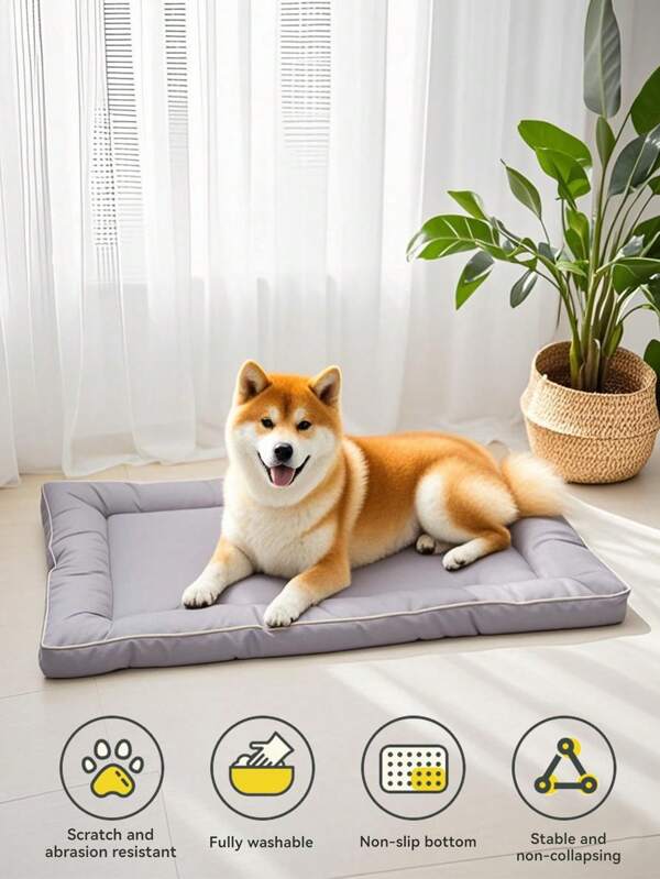 1 pieza Almohadilla para mascotas para todas las estaciones, cama para perro con protección anti-mordeduras y reforzada, colchoneta refrescante impermeable y antideslizante para mascotas, nido resistente y transpirable para gatos/perros, apto para mascotas pequeñas y medianas