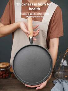 1 Stück 7,87/10,23 Zoll Gusseisenpfanne mit Holzgriff, Tortillapfanne, Gusseisenpfanne. Sie hat eine antihaftbeschichtete Oberfläche und eignet sich für die Zubereitung von Omeletts, Steaks, Frikadellen, Speck und Pfannkuchen. Dies ist ein vielseitiges Kochwerkzeug für die Zubereitung von Frühstück und Pfannkuchen.