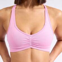 High-Intensity Bare Sensation YogaTBackless Bra Push-Up Shockproof Halter Neck Beautiful Back Sports Bra Fitness Wear