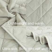 1PC Comforter, Lightweight And Warm Solid Color Quilte - Light Gray - View 3
