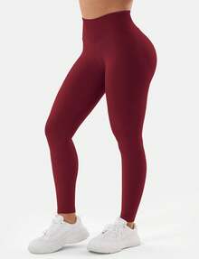 VOYJOY Women Impact Leggings Seamless Scrunch Butt Lifting Workout Leggings High Waisted Gym Yoga Pants Yoga Pants For Women  Black Pants Summer Clothes For Women - Scarlett Red - View 4