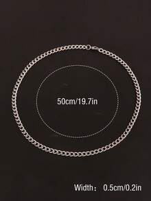 1pc Unisex Stainless Steel Polished Chain Necklace - [Similar To Necklace 82]