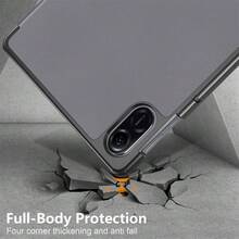 适用于荣耀 Pad X9 X8 X8A X8Pro 11.5 SE 11 11.5 英寸 S 平板电脑保护套适用于小新 Pad Tab M9 M10 M11 保护套适用于 Galaxy Tab S10 S9 S8 S7 FE Plus S6 Lite 平板电脑皮革三折叠支架保护套适用于 iPad Pro 11 Air 11 13 适用于小米 Redmi Pad SE 6S Pro 自动睡眠边缘保护壳 - 灰 - 查看 8