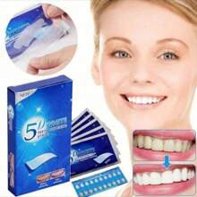 Set da 7 strisce sbiancanti per i denti trasparenti 5D, facili da usare, ipoallergenici, adatti per l'uso quotidiano