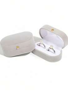 Luxury Double Slot Engagement Ring Box - Octagon Velvet/Acrylic Jewelry Case For Wedding Proposals, Valentines Gift, Ceremony Display & Home Storage For Women Storage Organizer Travel Essentials Father Gift Back To School