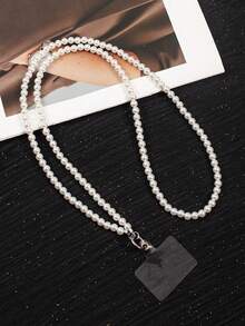 Pearl Phone Lanyard Strap Set | Detachable Long & Short Combo Compatible With IPhone & Android | Stylish Mobile Strap For Travel, Daily Wear & Outfit Matching - Pearl Lanyard Set - View 14