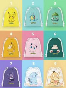 pokemon Pokemon Drawstring Pouch Featuring Pikachu And - Cute Storage Bag For Party Favors, Travel And Daily Use, Perfect For Fans