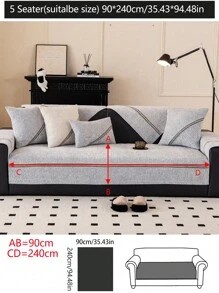 1pc All Season Sofa Cover Cushion, Modern Simple Anti-Slip Sofa Seat Pad, Dust-Proof Washable Sofa Blanket, Light Gray Soft Fading Resistant Bedroom Decor Pet Friendly Slipcover, Fit For Corner Sofa, Bedroom, Office, Living Room Combination Furniture, L-Shaped Sofa And 1/2/3/4 Seater