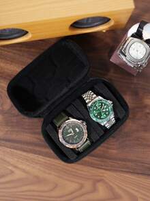 1 件黑色优质耐用旅行表壳 - 四孔 - 小巧防刮，兼容 Apple 智能手表 - 为注重时尚的旅行者提供完美的出行保护（不含手表）