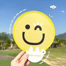 1 quạt cầm tay gấp gọn mùa hè kèm túi đựng - Thiết kế cầm tay bằng nhựa thời trang dành cho nữ, món quà hoàn hảo, dễ dàng cất giữ và mang theo trong túi, lý tưởng cho chụp ảnh, che nắng, làm mát, mang lại nụ cười, may mắn, người bạn đồng hành của chiếc quạt màu vàng. - A - Xem 5