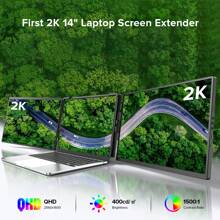 Uperfect UPERFECT 14" 2K Tragbarer Laptop-Bildschirm Erweiterer Dreifach-Monitor-Setup | Plug & Play | Ultraflaches Design