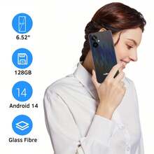 Redbeat D5,国际版智能手机,Android 14,CPU:SC9863A1,6GB(3GB + 3GB 扩展内存)+ 128GB;6.517英寸,支持指纹识别功能,电池:5000 毫安时,后置摄像头:13MP,前置摄像头:8MP,双卡 4G,60Hz 刷新率。 - 藍色 - 查看 5