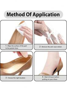 Shoe Strap Grip Clear Silicone Adhesive Tape Anti-Wear Back Foot Stickers Gel Heel Strips Sling Back Heel Grips With Thread Surface For Prevent Rubbing Blisters