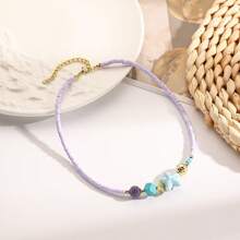 1 colar versátil de contas multicoloridas com estilo praiano e estrela do mar, conchas e elementos de peixe, ideal para mulheres, turistas, férias, viagens em ilhas, piqueniques, festivais de música de verão e festas na praia (cores e quantidades de contas aleatórias)
