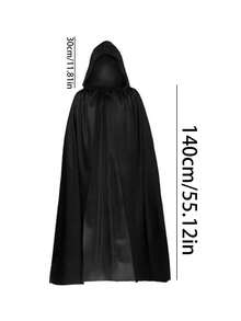 1/2PCS Black Vampire Witch Party, Carnival, Prank Party Dress, Skeleton Ghost Dress,Terrifying Ghost Mask,Adult Black Cosplay Costume Accessory, Suitable For Giving Him/Her The Ideal Holiday Gift Halloween Black Cape - Multicolor - View 8