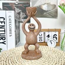 1pc Hand-Held Altar Abstract Statue Candle Holder, Suitable For Living Room And Bedroom Decoration, European Style Art Resin Crafts, A Nice Gift