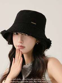 1pc Women's Fashionable Wide Brim Sun Hat, Small Face Flattering, UV Protection, Casual Versatile Bucket Hat For Spring/Summer - Multicolor - View 3