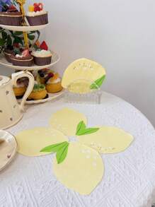 16 Stücke/Set, 3-lagige frisch zitronenförmige Goldfolie Servietten, Sommer Party Einmal-Papierhandtücher, Restaurant Café Geburtstags Festival Versammlung Tisch Dekoration, Party Zubehör, Gelb/Grün