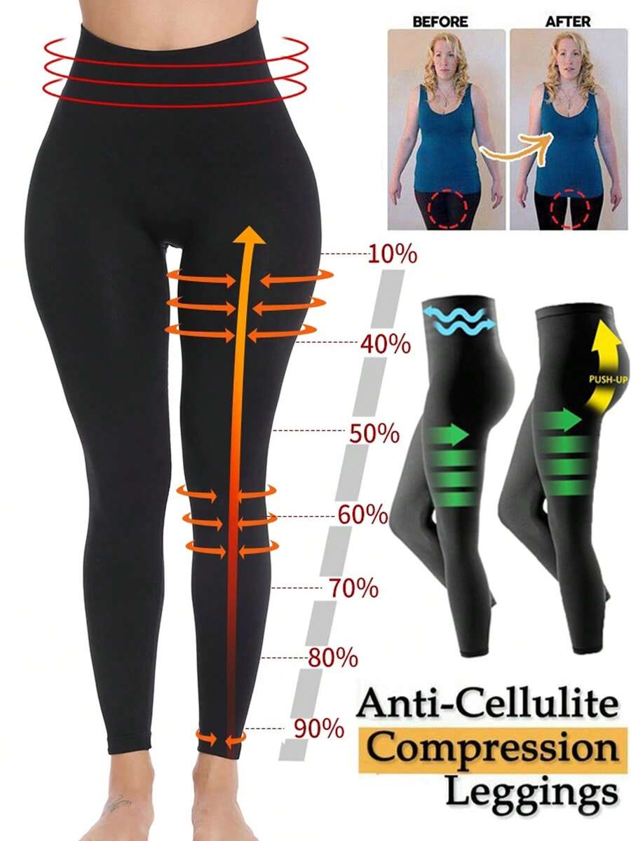 Pantalone Modellante Donna Vita Alta Compressivo Per Gambe - Shaper Da Notte - Foto 4