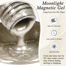 Mtssii 7ml Moonlight  Magnetic Gel Nail Polish Glass Beads Summer Pink Golden Silvery Glitter Soak Off UV Gel Nail Art Varnish Nail Supplies - 金色 - 查看 3