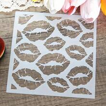 1pc Artistic Lip Design DIY Layering Stencils For Scrapbooking, Painting & Embossing - Reusable Plastic Craft Template,Back To School,School Supplies - Milky - View 8