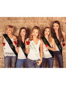 16 Pieces Bride To Be Sashes Set, 15 Pieces Black With 1 Piece White Sash's Gold Text For Hen Night Party Wedding Ladies Night Out - Multicolor - View 2