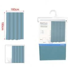 1 pezzo, 180cm x 180cm, tenda da doccia impermeabile in PEVA spessa, tenda divisoria per bagno e WC, impermeabile, tenda da doccia oscurante e calda, tenda divisoria per cucina e porta, decorazione per stanza da bagno - Blu - Visualizzare 4