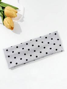 1 件女士波尔卡圆点印花宽弹性头带，洗脸化妆头带，运动头带，女士发饰秋冬发带，适合度假装女士优雅围巾