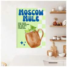 1 pièce Affiche de cocktail vintage Latte Moutai, peinture sur canevas de boisson et de nourriture, décoration murale minimaliste moderne pour restaurant, bar, maison. Décoration murale avec cadre, décoration de cuisine - Multicolore - Voir 48