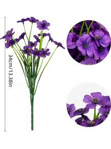 8 Molhos de Flores Artificiais para Uso Interno e Externo, Plantas de Flores Falsas para Jardim Interno e Externo, Parapeito, Casa, Casamento, Fazenda, Flores Artificiais Externas, Flores de Plástico Artificiais Não Desbotantes Plantas de Simulação para Vasos de Flores Decorativos Pendentes, Decoração de Vaso para Casa e Cozinha (Roxo)