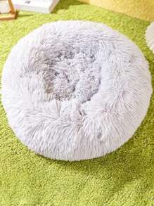 1pc Plush Round Pet Bed, Soft Warm Sleep Cushion Suitable For Cats & Small/Medium Dogs, All Seasons Puppy Keep Dog Bed Cat Bed