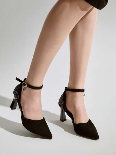 女士珠光露跟高跟鞋，时尚舒适百搭，圣诞节冬季送礼佳品