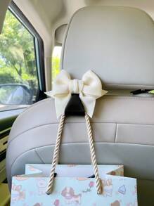 2pcs Bow-Knot Car Seat Hooks, Multifunctional Storage Hanger Accessories For Vehicle Interior