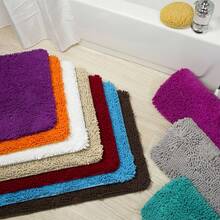 2 Piece Bathroom Rugs Bath Mat Set High Pile 24"X17" And 32"X21" Bathroom Mat - Red - View 5