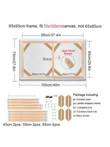 SURELIFE 1 Set Wood Canvas Stretcher Frame DIY Bars Kit For Gallery Wrap Oil Painting Mounting Stretcher Strips Oil Painting Wall Art Decor 12X16 16X20 16x24in 20x40in