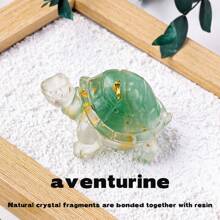 1 pièce Statue de tortue en cristal naturel, pierre de Reiki, figurine de tortue, amulette, sculpture Feng Shui pour la décoration de la maison et du bureau