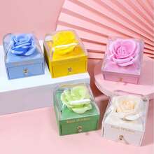 1pc Rose Gift Box Eternal Flower Valentine Gift Box Jewelry Valentine's Day Christmas Valentine's Day Gifts For Couples Wedding - Multicolor - View 2