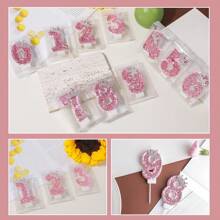 Birthday Number Candles, Pink Crown Birthday Cake Candle, Sparkling Number Cake Candle Decorations With Glitter, Suitable For Girls, Ladies, Anniversary Celebrations